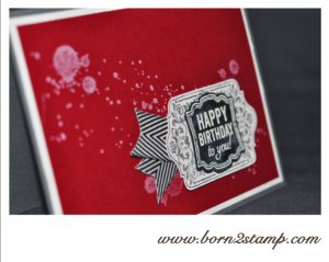 Stampin' UP! Geburtstagskarte mit Gorgeous Grunge, Label Love und Tafelrunde / Chalk Talk