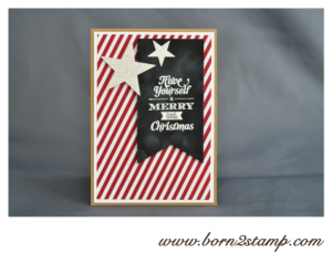 Stampin' UP! Weihnachtskarte mit Merry little Christmas und DSP Stilmix