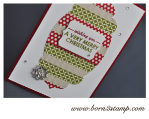 Stampin' UP! Weihnachtskarte mit Wishing you, Washi Tape Stilmix und Winterblüte