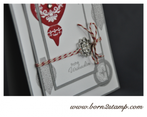 Stampin' UP! Weihnachtskarte mit Ornament Keepsakes und den Winterblüten