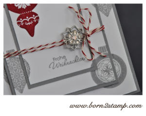Stampin' UP! Weihnachtskarte mit Ornament Keepsakes und den Winterblüten