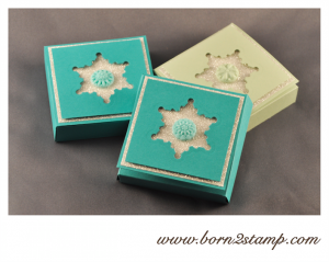 Stampin' UP! Teelichterbox mit Festive Flurries und Art déco und Reliefakzente in InColor