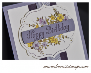 STAMPIN' UP! Geburtstagskarte mit Nostalgisch gerahmt und Bring on the Cake