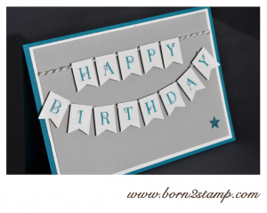 STAMPIN' UP! Geburtstagskarte mit Occassions Alpha und Banner Blast / Im Fähnchenfieber