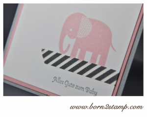 STAMPIN' UP! Babykarte mit Zoo Babies und Banner Blast und Stanze Banner und Kleine Wünsche
