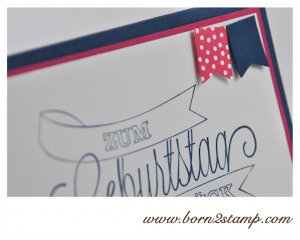 STAMPIN' UP! Geburtstagskarte mit Dein Tag! und Banner Blast und Stanze Fähnchen