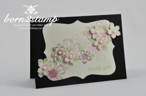 STAMPIN' UP! Dankeskarte mit Flower Shop und Petite Petals und Happy Watercolor