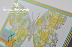 STAMPIN' UP! Karte mit Swallowtail und Gorgeous Grunge und Kleine Wünsche und Banners Framelits