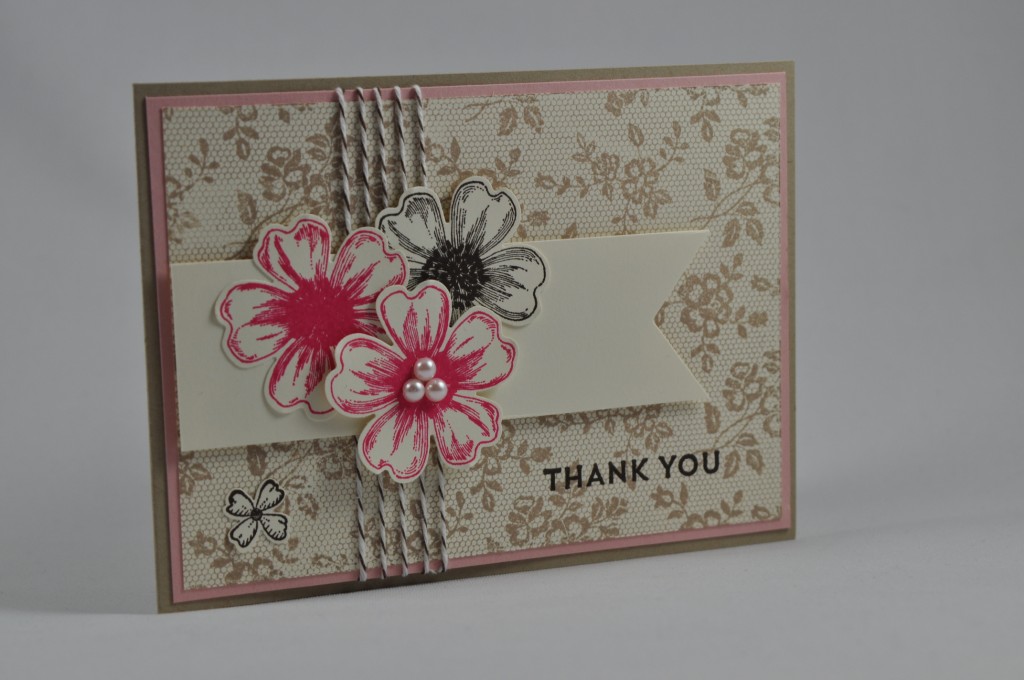 STAMPIN' UP! Dankeskarte I love lace Celebrate Baby Flower Shop Spruch-reif