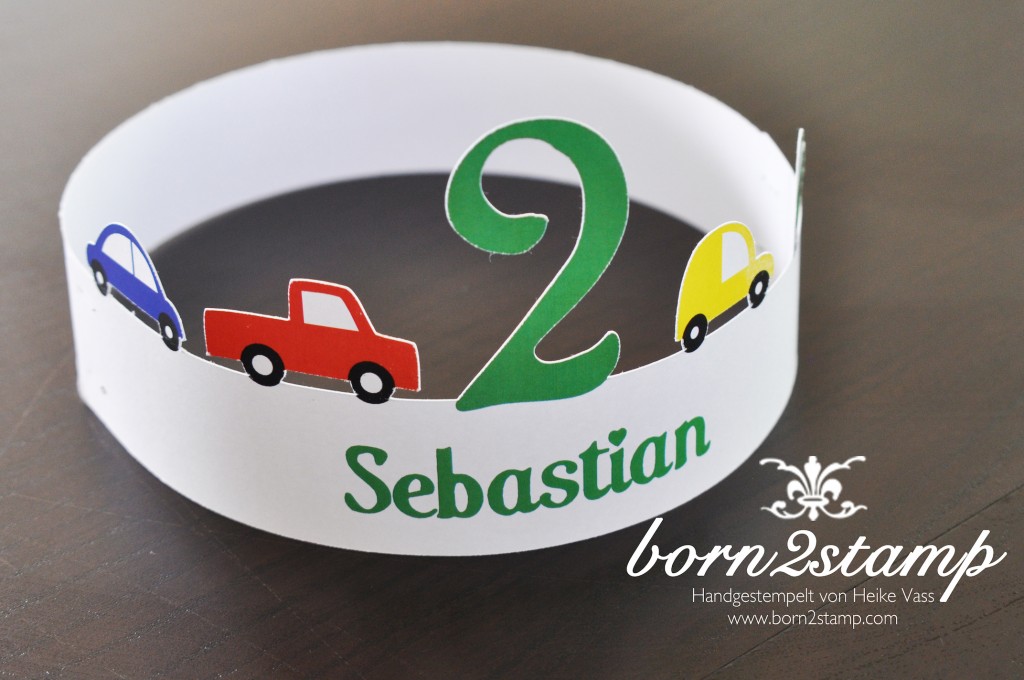STAMPIN' UP! Geburtstagskrone birthday crown Autoparty car themed party