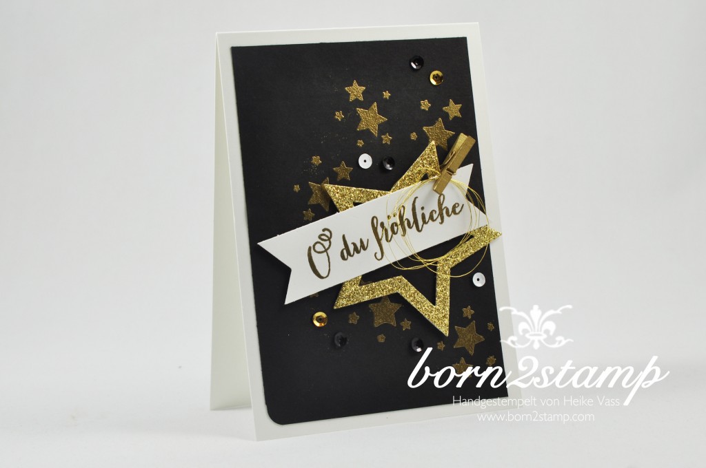 born2stamp STAMPIN' UP! Weihnachtskarte - Stern-Kollektion - Embossing - Perpetual Birthday Calendar - Froehliche Weihnachten