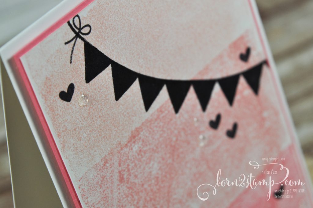 born2stamp STAMPIN' UP! Stampin' Technique to try - Masking Tape Technique - Pick a pennant - Wild auf Gruesse