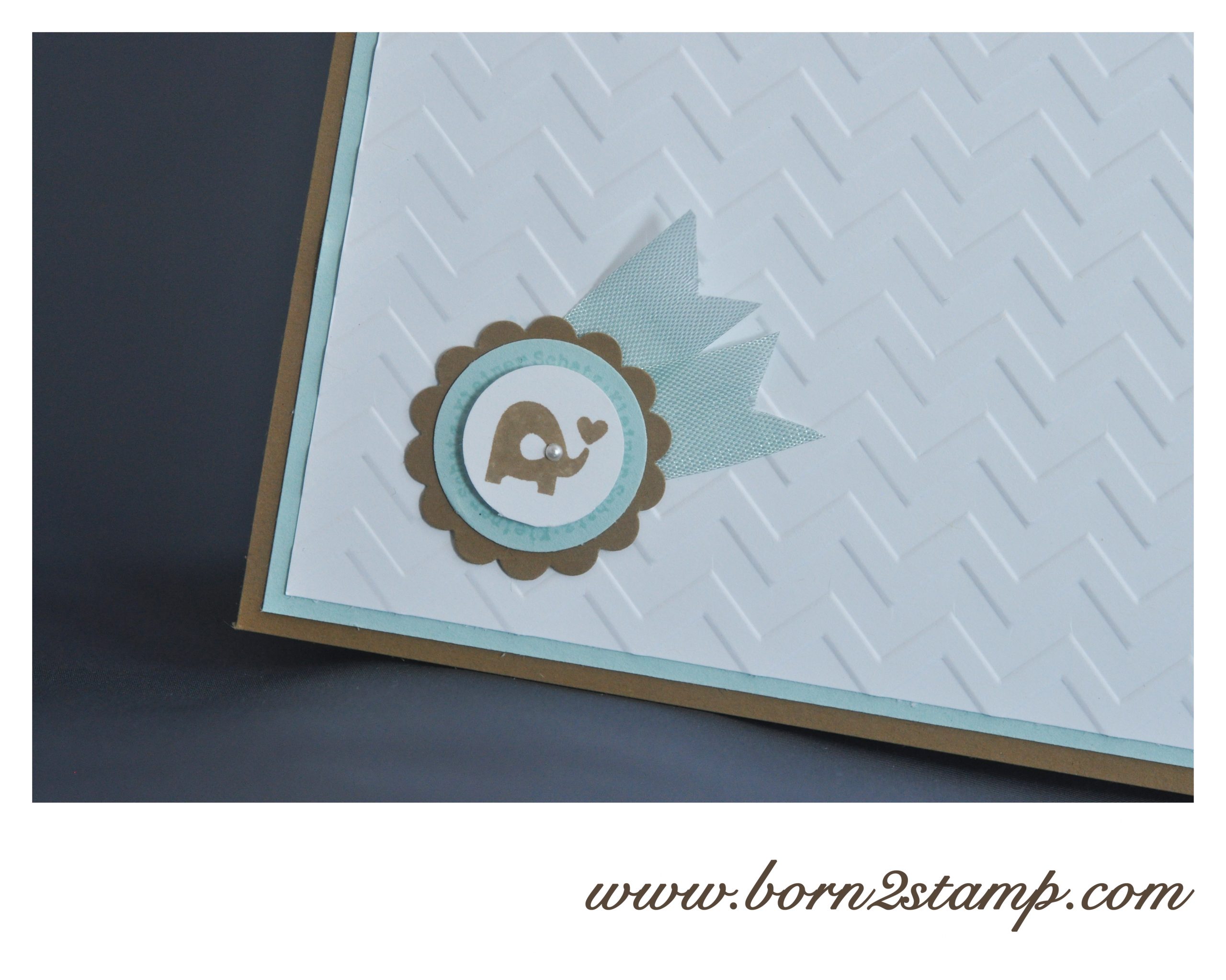 Stampin‘ UP! Babykarte mit Ein Gruß für alle Fälle und Big Shot Zickzack Prägefolder