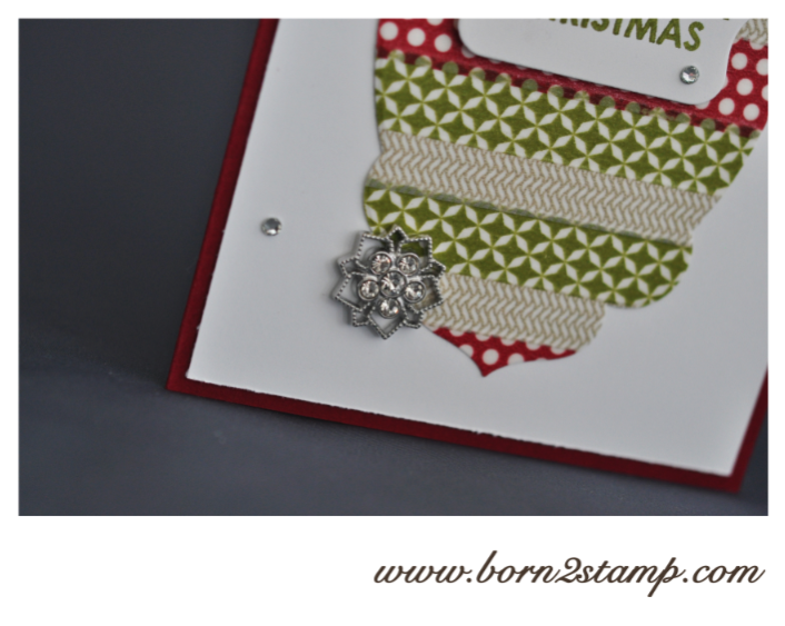 Stampin‘ UP! Weihnachtskarte mit Wishing you, Washi Tape Stilmix und Winterblüte
