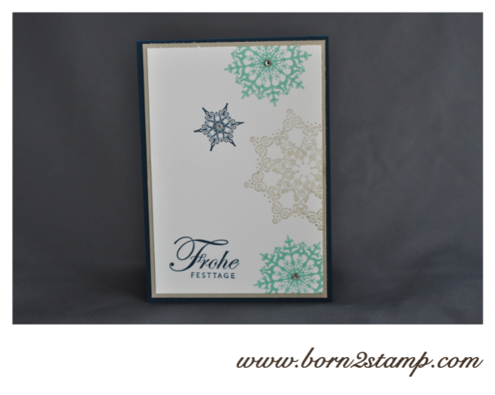 Stampin‘ UP! Weihnachtskarte mit Winterzauber und Grüße zum Fest