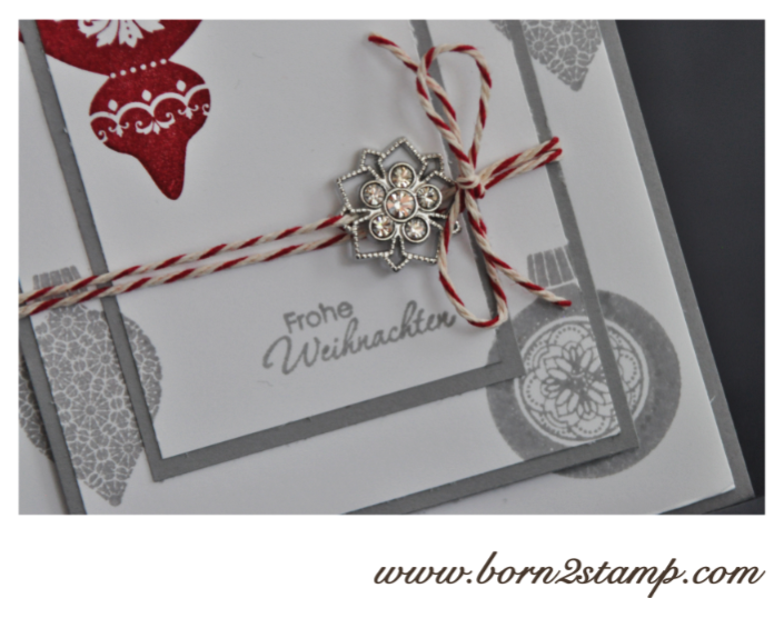 Stampin‘ UP! Weihnachtskarte mit Ornament Keepsakes und den Winterblüten