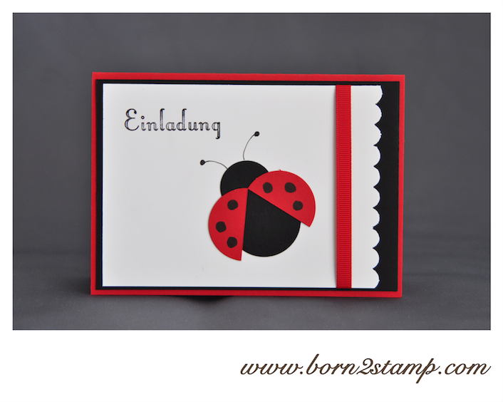 Stampin‘ UP! Kindergeburtstagseinladung mit Marienkäfer / lady bug invitation