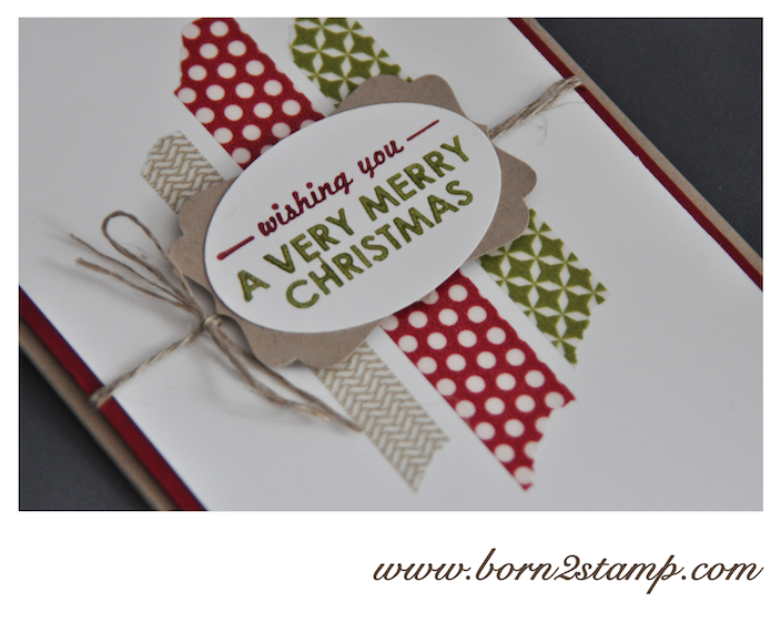 STAMPIN‘ UP! Weihnachtskarte mit Wishing you und Washi Stilmix