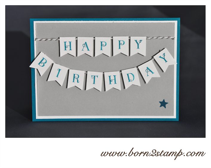 STAMPIN‘ UP! Geburtstagskarte mit Occassions Alpha und Banner Blast / Im Fähnchenfieber