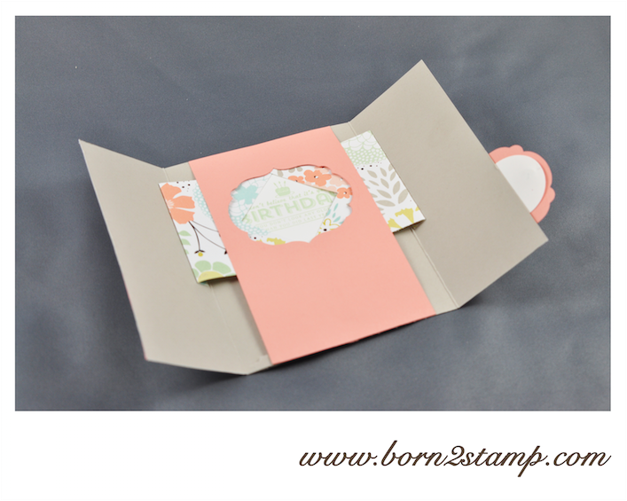 STAMPIN‘ UP! Geburtstagskarte mit SAB 2014 DSP und See ya later und Kleine Wünsche und Make a Cake inkl. Umschlag mit Envelope Punch Board