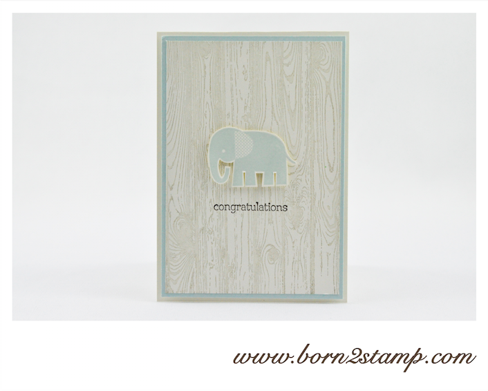 STAMPIN‘ UP! Babykarte mit Zoo Babies und Hardwood