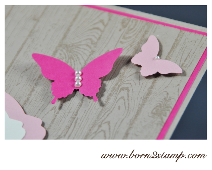 STAMPIN‘ UP! Karte mit SAB See ya later und Hardwood und Elegantem Schmetterling und Mini-Schmetterling