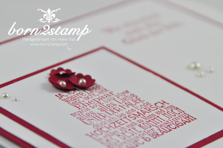 STAMPIN‘ UP! Hochzeitskarte mit Zum schönsten Tag im Leben und Itty bitty Stanze