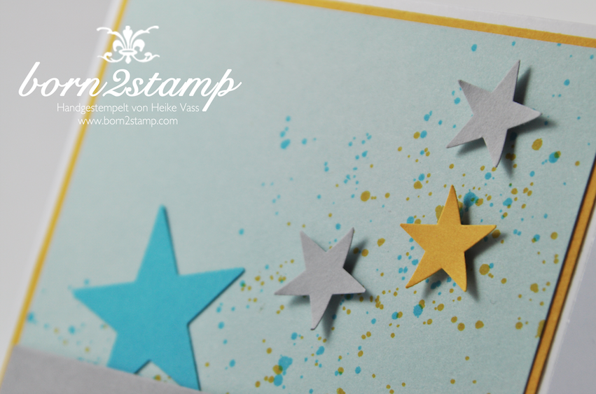 STAMPIN‘ UP! Karte mit Gorgeous Grunge und Happy Watercolor und Framelits Banner