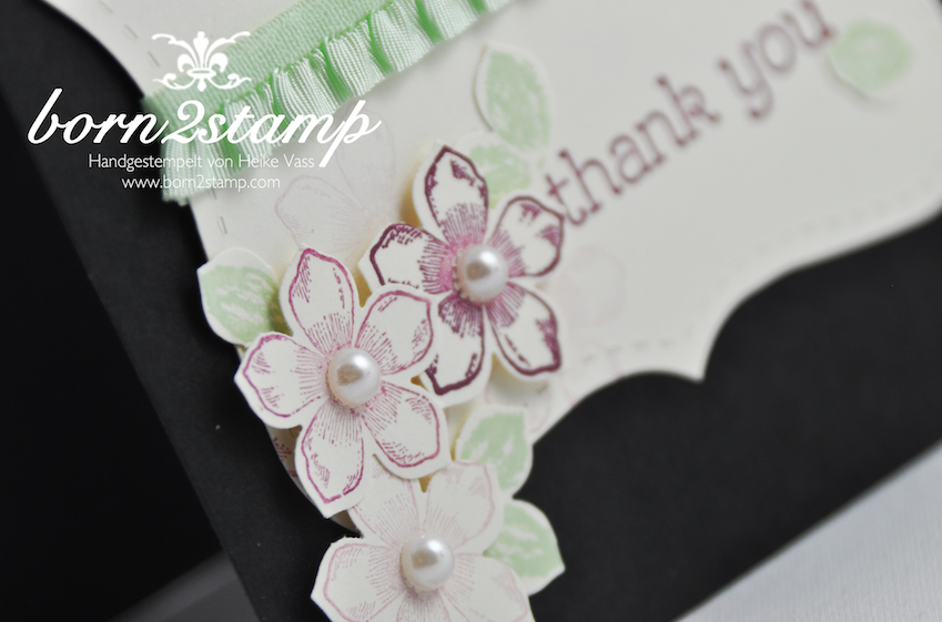 STAMPIN‘ UP! Dankeskarte mit Flower Shop und Petite Petals und Happy Watercolor
