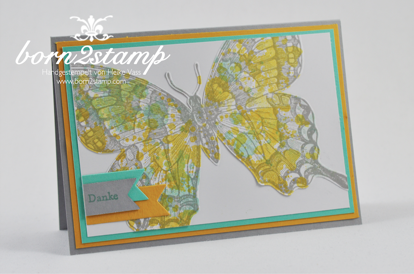 STAMPIN‘ UP! Karte mit Swallowtail und Gorgeous Grunge und Kleine Wünsche und Banners Framelits