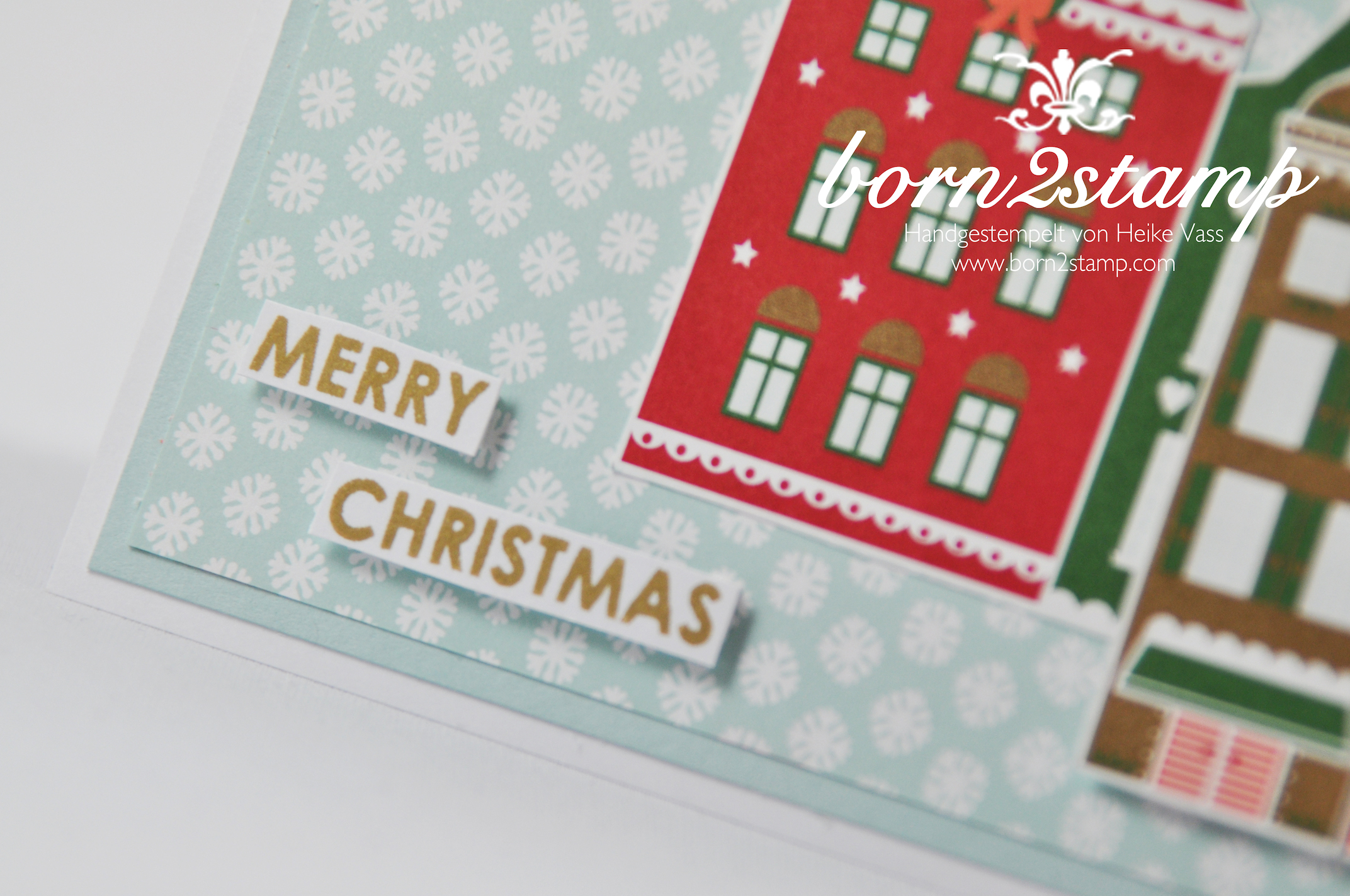 STAMPIN‘ UP! Weihnachtskarte DSP Nordische Weihnacht Wishing you Stanze Kleine Blüte