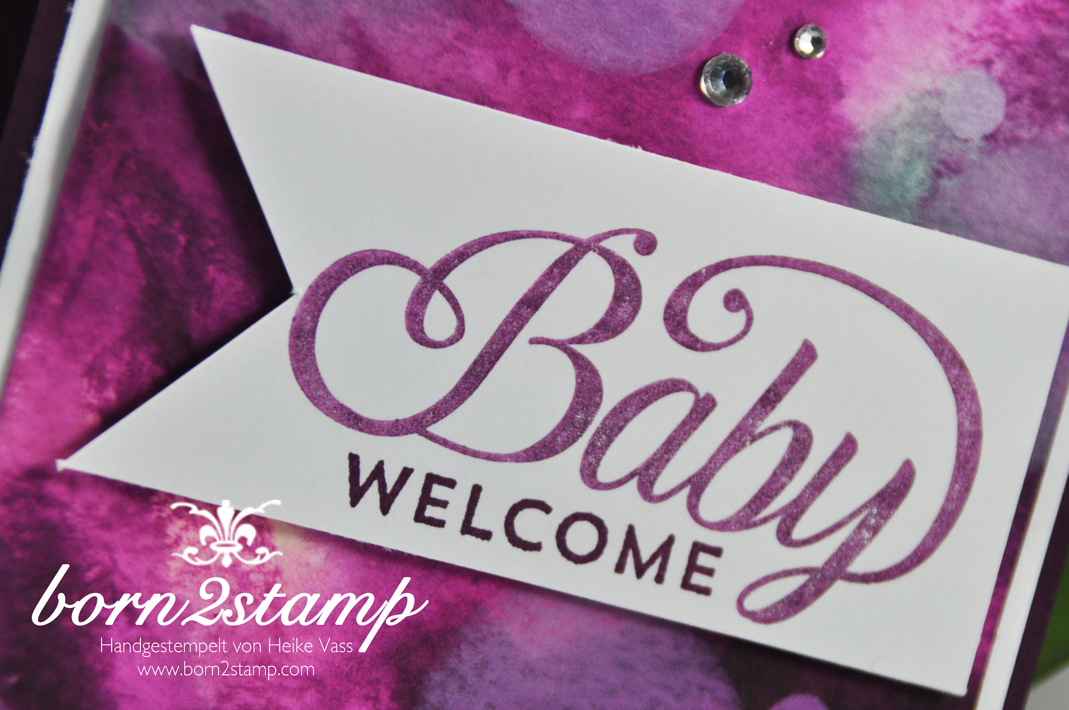 STAMPIN‘ UP! born2stamp Babykarte Celebrate Baby Aquarellpapier Bokeh Itty Bitty Akzente