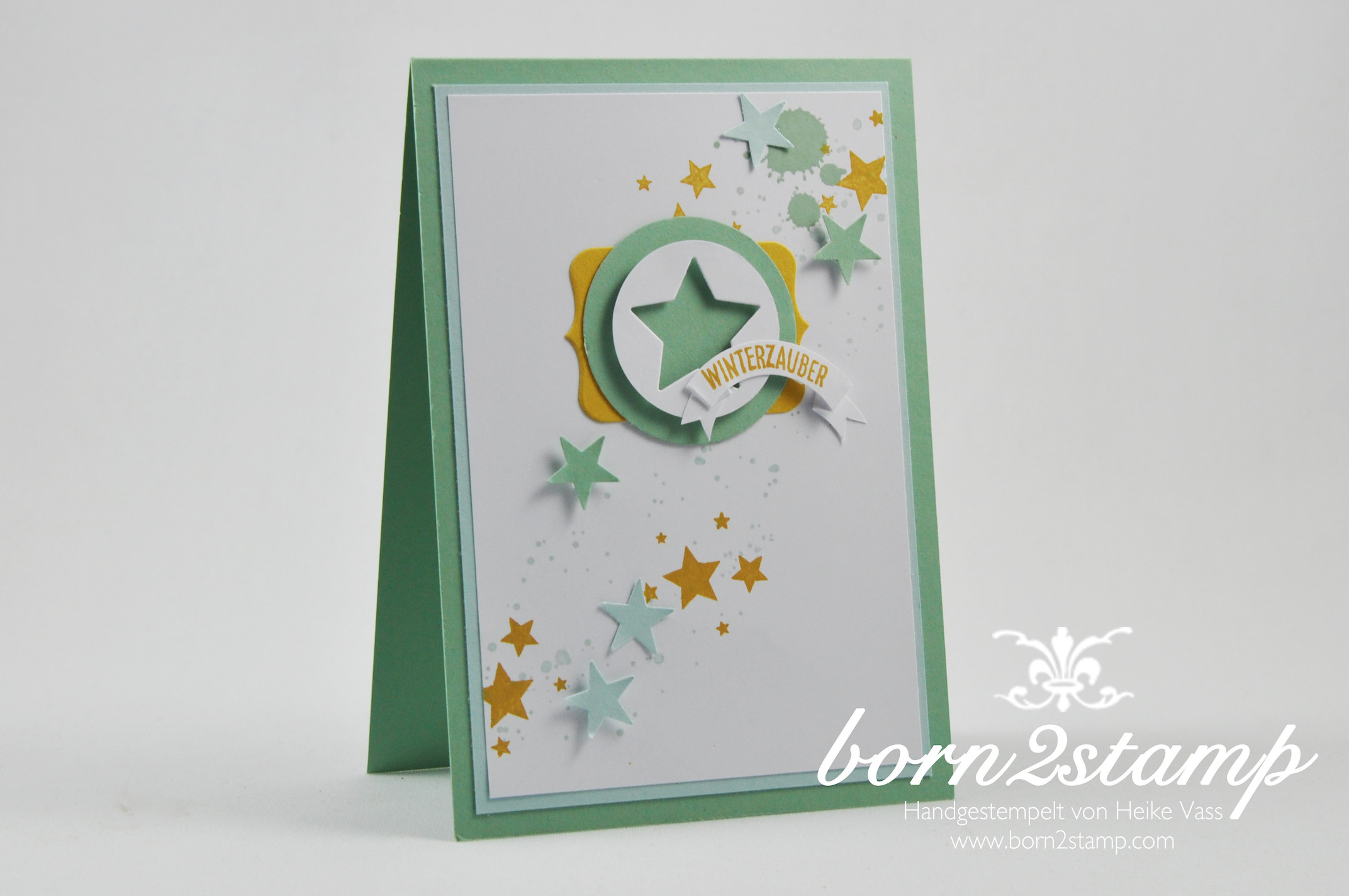 born2stamp STAMPIN‘ UP! Weihnachtskarte – Froehliche Stunden – Perpetual Birthday Calendar – Sterne